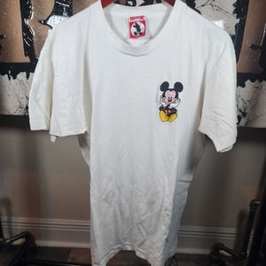 Men's Sz L Disney Vintage Mickey Mouse Embroidered T-Shirt